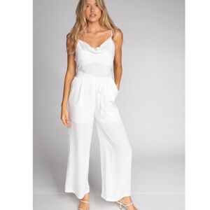 NWT Strappy White Cowl Women Jumpsuit Size - Med